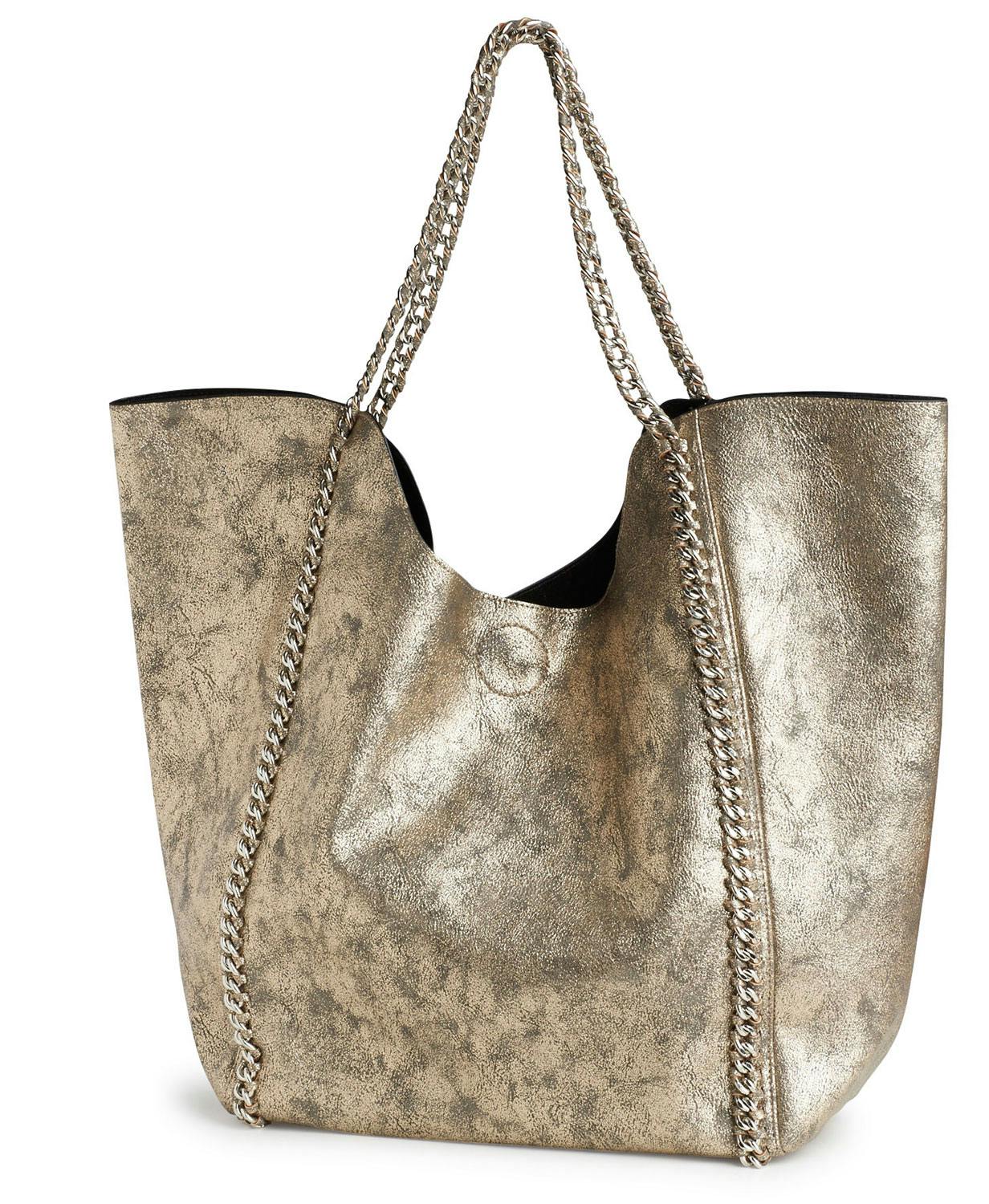 Metallic tote bag